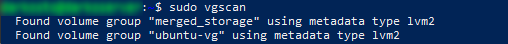Initial vgscan
