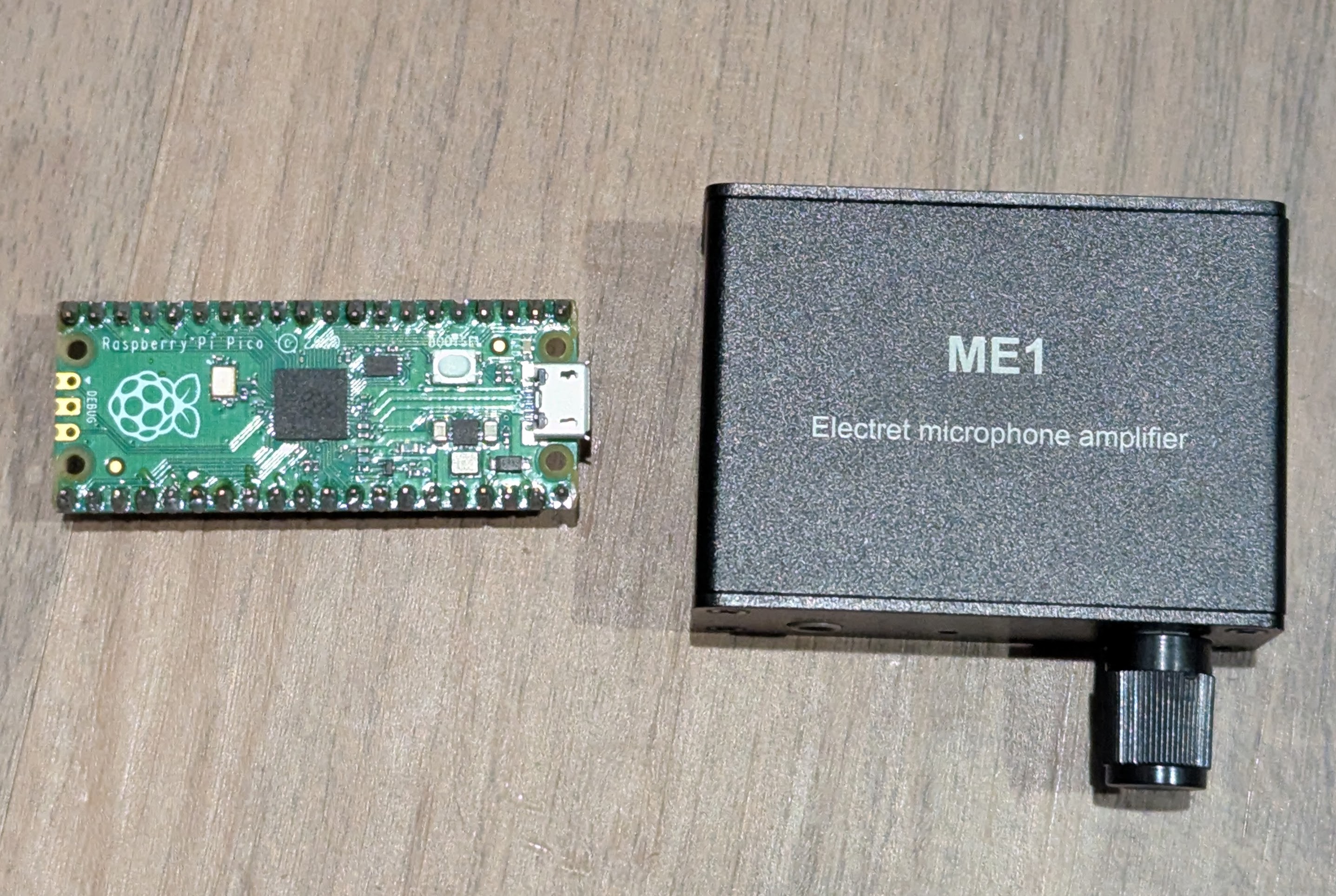 Pre-amp compare size to pi pico